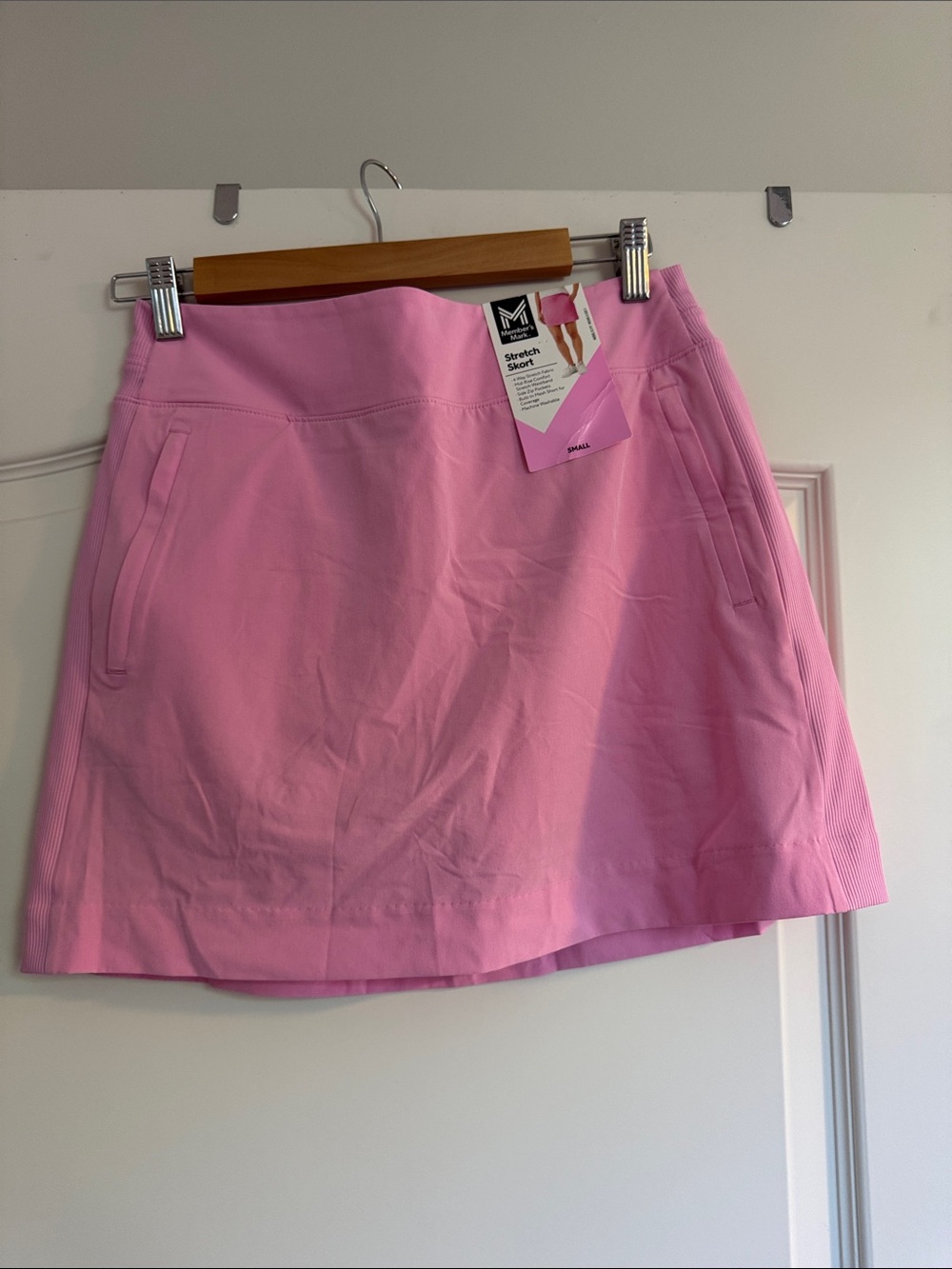 Members Mark Pink Stretch Mini Skort with Front Pockets
